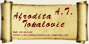Afrodita Topalović vizit kartica
